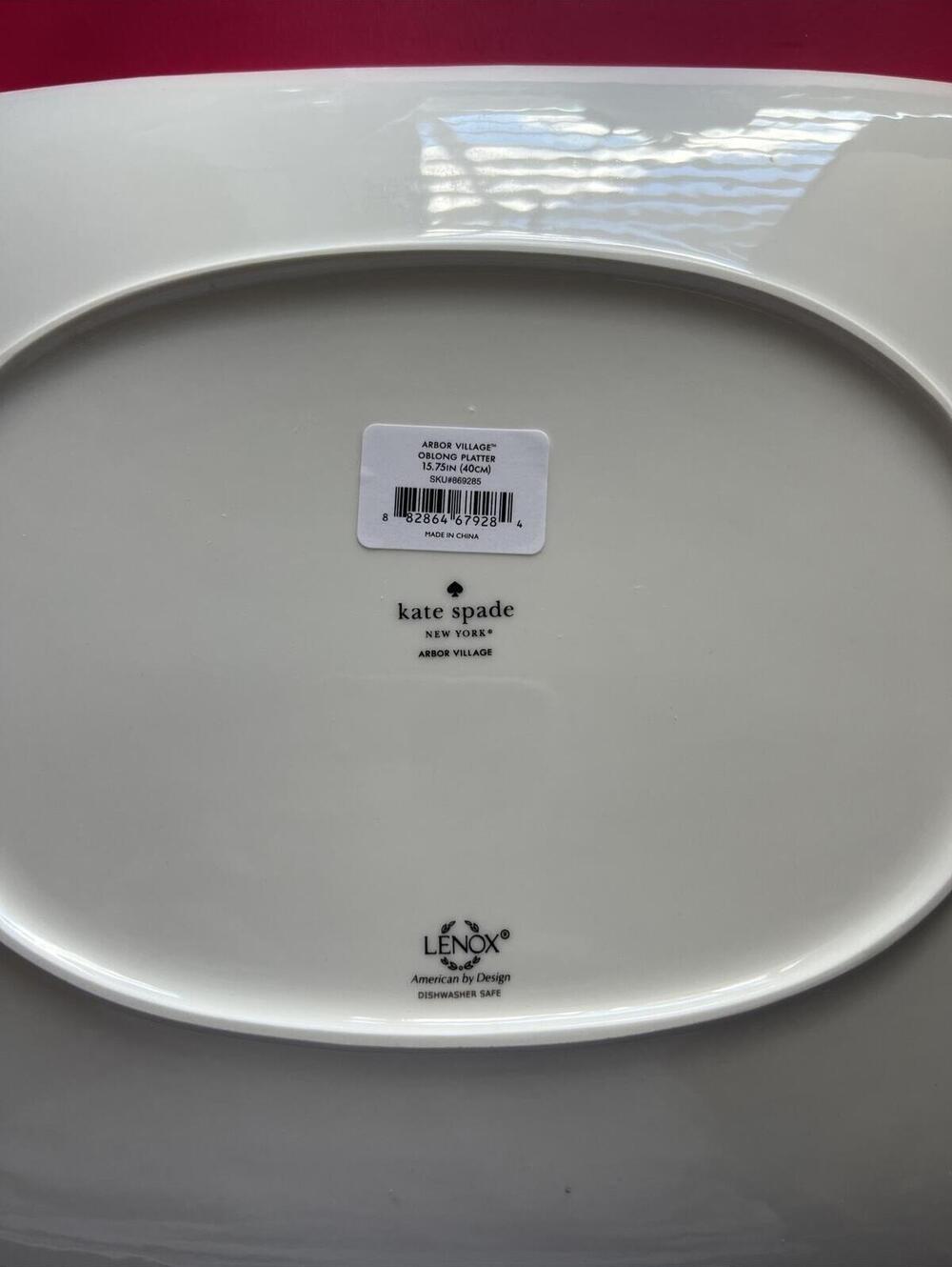 Kate Spade New York Arbor Village Oblong Platter 15.75" New in Box - Picture 4 of 13